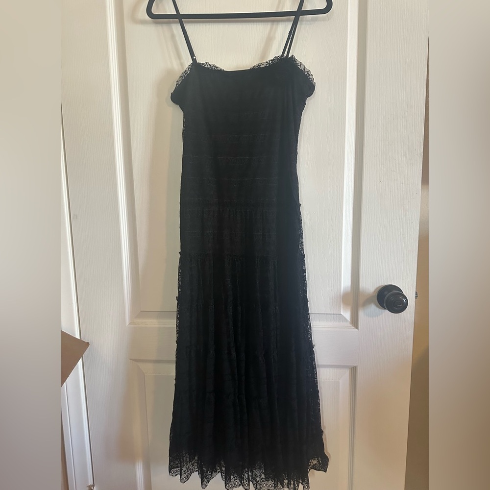 NWT Max Studio Black Lace Maxi Prom Party New Years Eve Dress   Size M